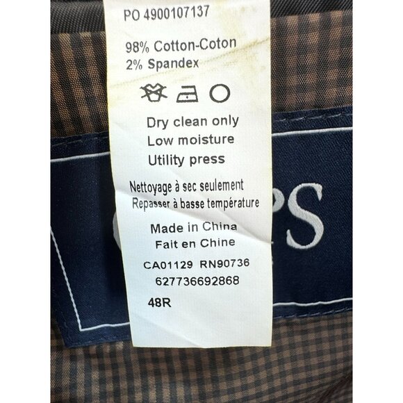 Chaps Mens Soft Corduroy Blazer Jacket 48R Brown Elbow Patches Preppy Scholar - Picture 3 of 12